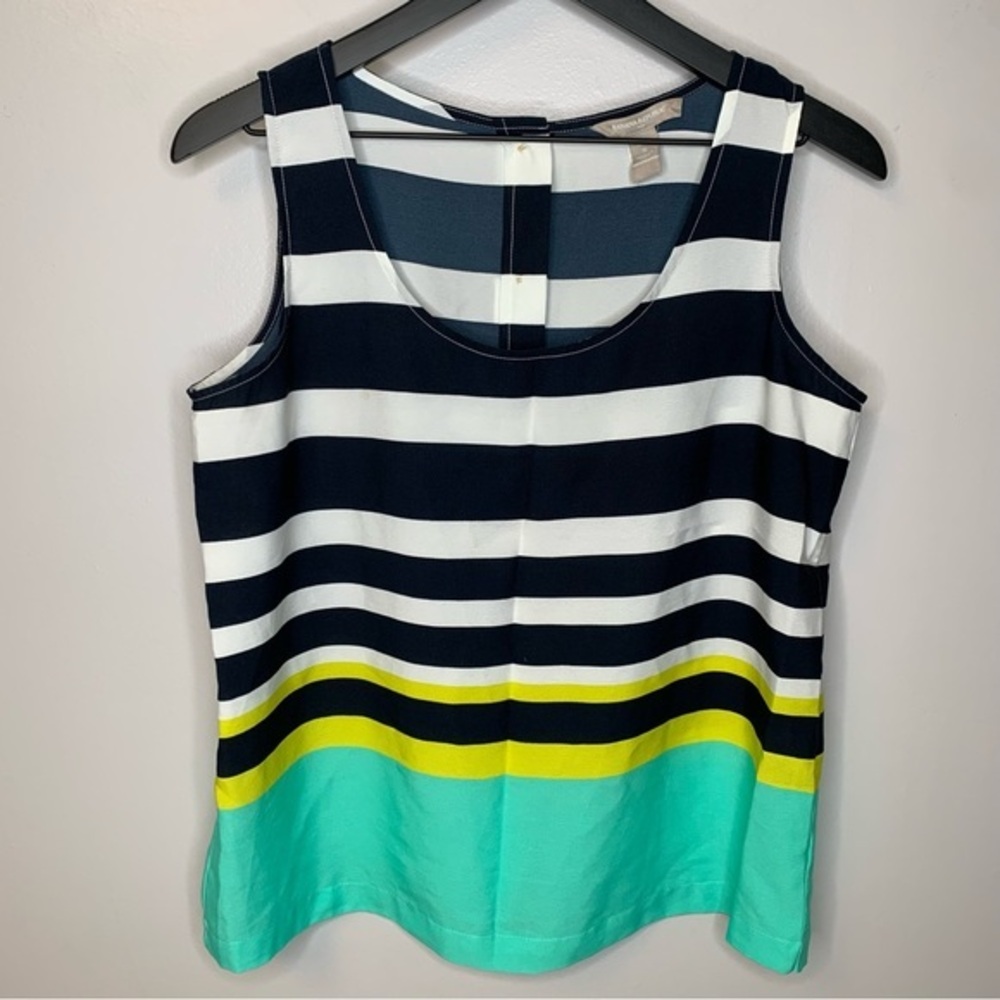 Banana Republic Factory Striped Button Down Back Tank Top Size Petite S